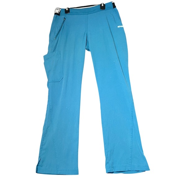 Greys Anatomy Scrub Pants Womens Small Teal/Blue Pocket Elastic Waist Medical - Picture 1 of 12